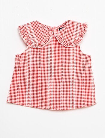 Completo vichy 2 pezzi blusa + pantaloni