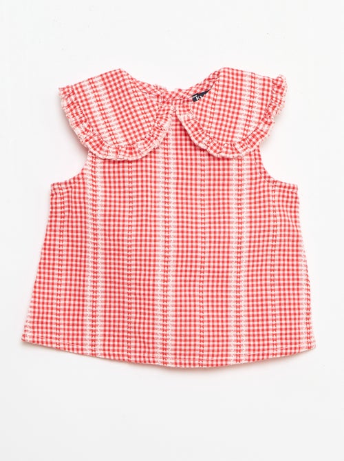 Completo vichy 2 pezzi blusa + pantaloni - Kiabi