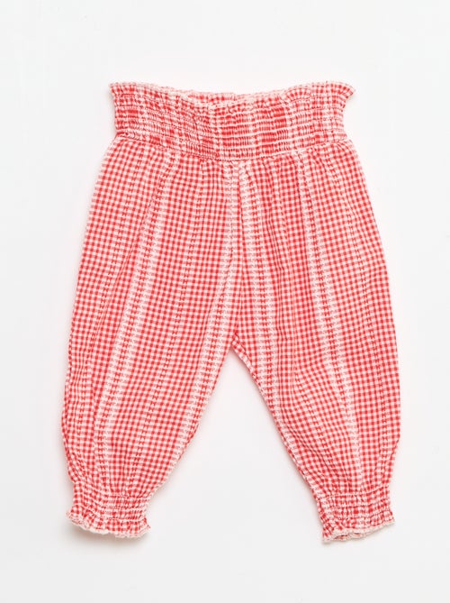 Completo vichy 2 pezzi blusa + pantaloni - Kiabi