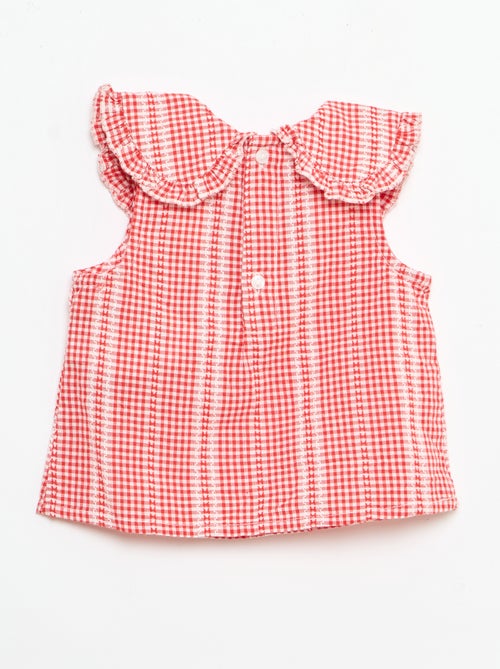 Completo vichy 2 pezzi blusa + pantaloni - Kiabi