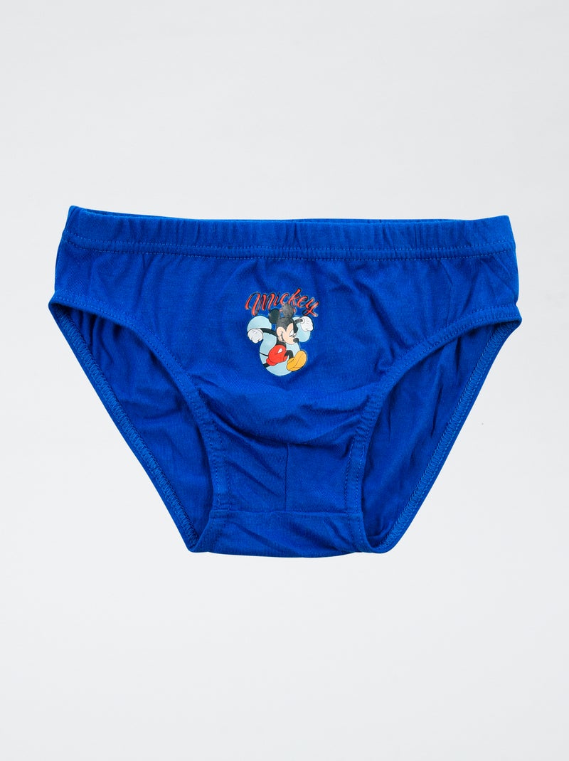 Con Mickey, anche l'intimo diventa straordinario. Scatola da 3 slip 'Disney' 'Mickey' in cotone Blu - Kiabi