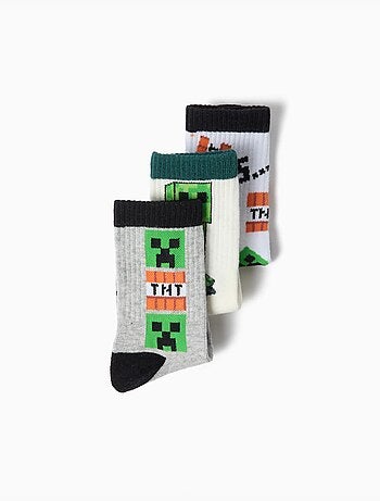 Confeziona 3 paia di calzini 'minecraft', mo fashion