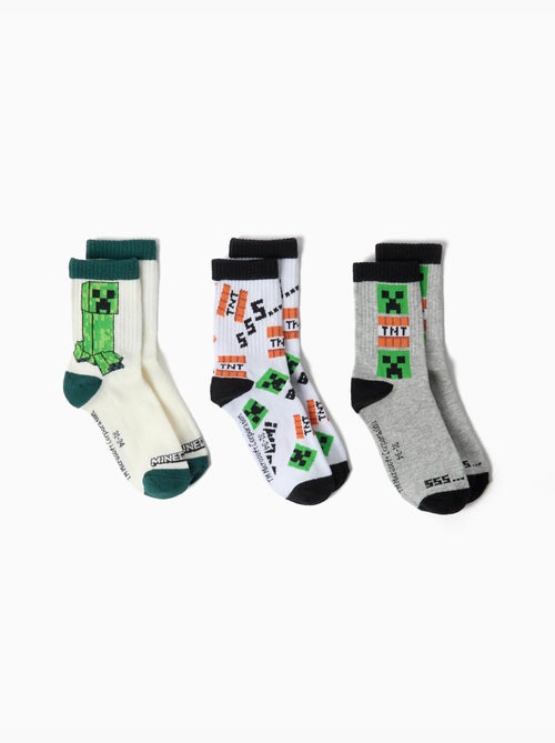 Confeziona 3 paia di calzini 'minecraft', mo fashion - Kiabi Confeziona 3 paia di calzini 'minecraft', mo fashion - Kiabi