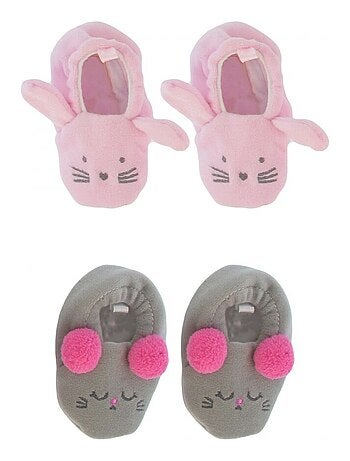Confezione 2 Chaussons neonato