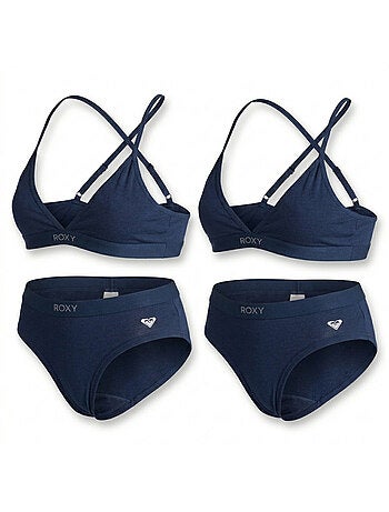 Confezione 2 Completi Bambina Reggiseno Sportivo Slip Cotone ROXY