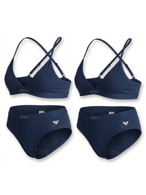 Confezione 2 Completi Bambina Reggiseno Sportivo Slip Cotone ROXY - Kiabi Confezione 2 Completi Bambina Reggiseno Sportivo Slip Cotone ROXY - Kiabi