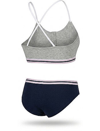 Confezione 2 Completi Bambina Reggiseno Sportivo Slip Cotone ROXY