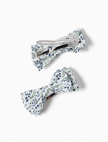 Confezione 2 fermagli per capelli con fiocchi floreali You&Me