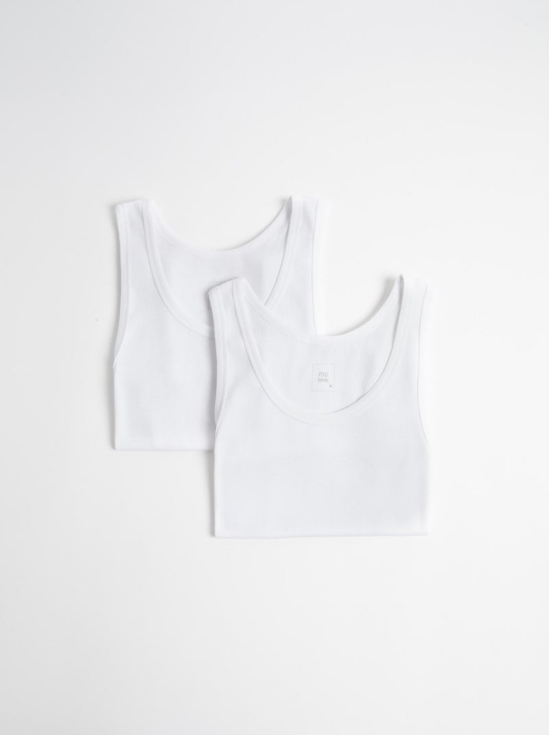 Confezione 2 maglie intime senza maniche, MO Fashion Bianco - Kiabi