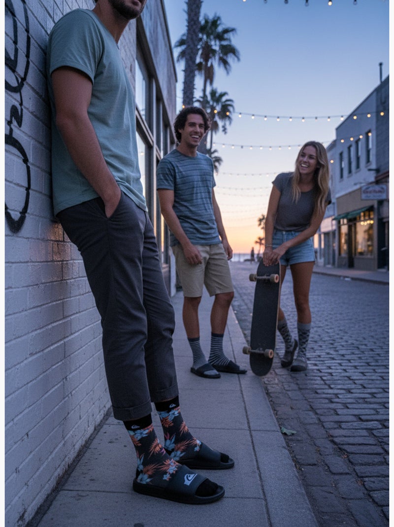 Confezione 2 Paia Calzini Uomo Crew Long Quiksilver Grigio - Kiabi