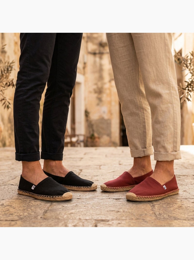 Confezione 2 Paia Espadrille Uomo Suola Corda Juta OZABI Nero Bordeaux - Kiabi