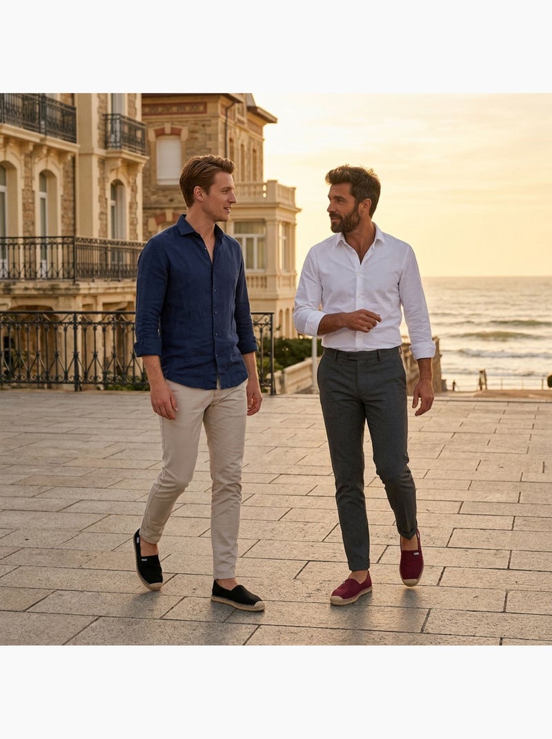 Confezione 2 Paia Espadrille Uomo Suola Corda Juta OZABI Nero Bordeaux - Kiabi