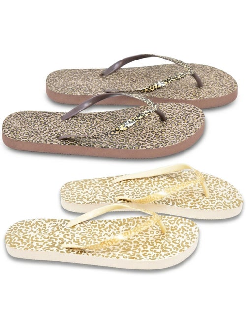Confezione 2 Paia Infradito Donna Stampa Selvaggia OZABI - Kiabi Confezione 2 Paia Infradito Donna Stampa Selvaggia OZABI - Kiabi