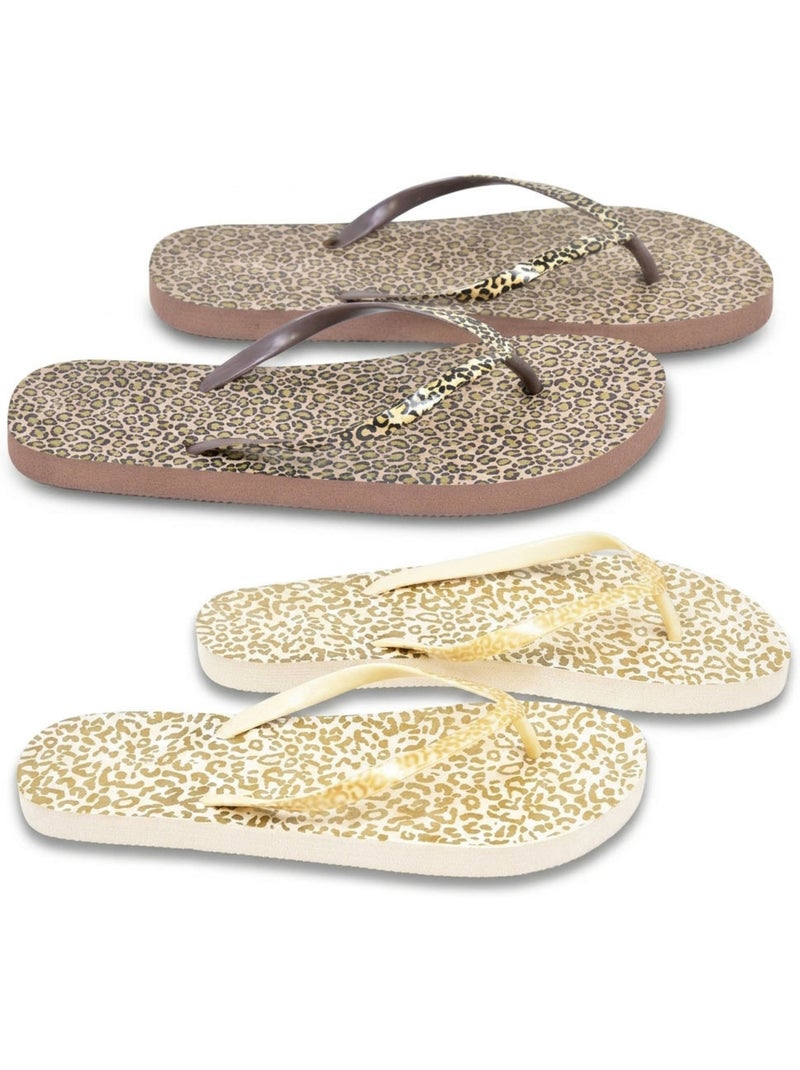 Confezione 2 Paia Infradito Donna Stampa Selvaggia OZABI Marrone/Multicolore - Kiabi