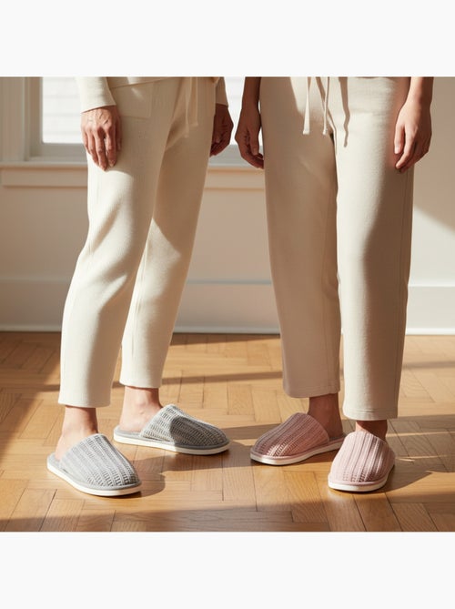 Confezione 2 Paia Mule Donna Maglia Costina Suola Piatta Spessa OZABI - Kiabi Confezione 2 Paia Mule Donna Maglia Costina Suola Piatta Spessa OZABI - Kiabi
