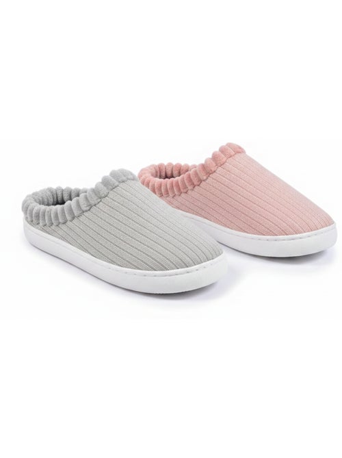 Confezione 2 Paia Mule Donna Maglia Costolata Paillettes Pelliccia Sintetica - Kiabi Confezione 2 Paia Mule Donna Maglia Costolata Paillettes Pelliccia Sintetica - Kiabi