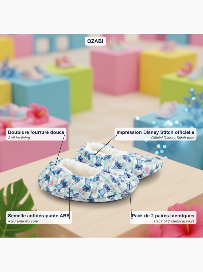 Confezione 2 paia Pantofole Bambina Disney Antiscivolo Imbottite Verde - Kiabi