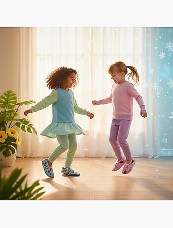 Confezione 2 paia Pantofole Bambina Disney Antiscivolo Imbottite