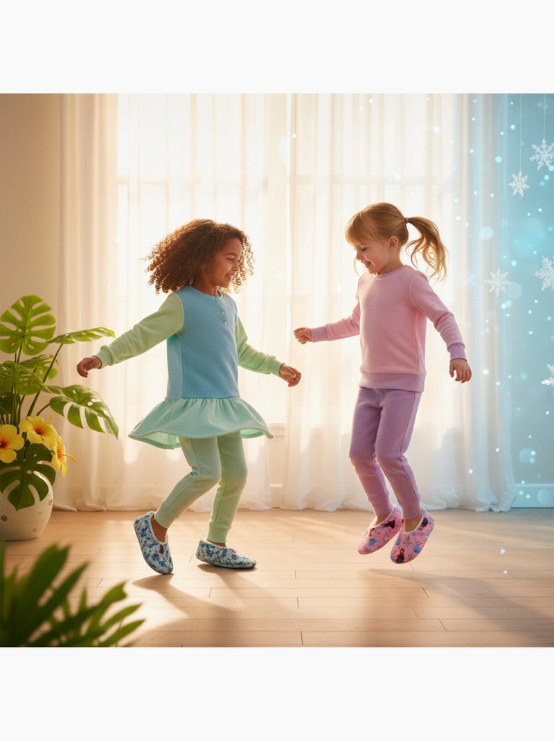 Confezione 2 paia Pantofole Bambina Disney Antiscivolo Imbottite Verde/Rosa - Kiabi