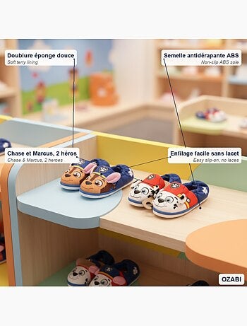 Confezione 2 Paia Pantofole Bambino Paw Patrol Antiscivolo OZABI