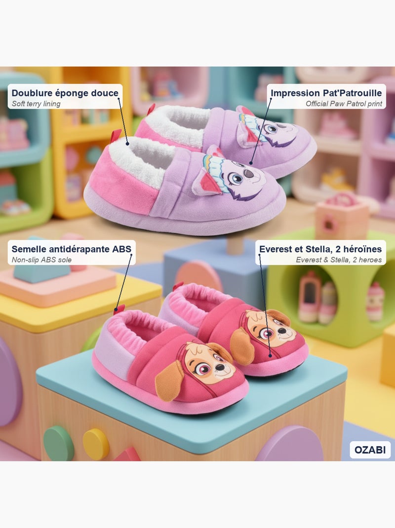 Confezione 2 Paia Pantofole Bambino Paw Patrol Antiscivolo OZABI Rosa - Kiabi