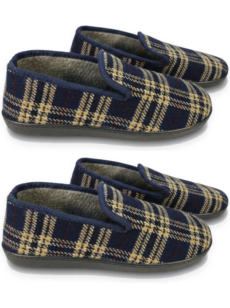 Confezione 2 paia pantofole charentaise uomo ozabi fabbrica spagna Blu Blu - Kiabi