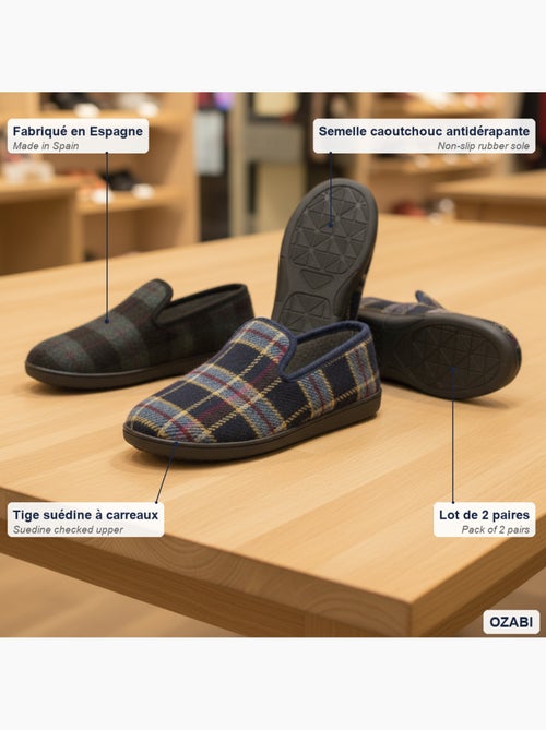 Confezione 2 paia pantofole charentaise uomo ozabi fabbrica spagna - Kiabi