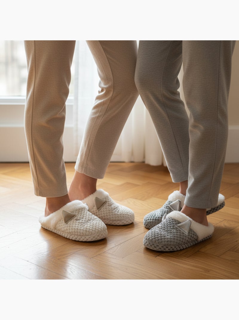 Confezione 2 Paia Pantofole Donna Gatto Fodera Eco-Pelliccia Multicolore - Kiabi