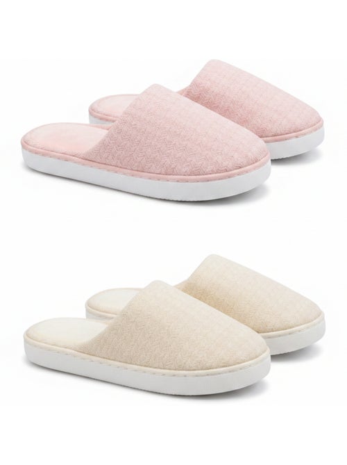 Confezione 2 Paia Pantofole Donna Suola Nuage Fodera Spugna OZABI - Kiabi Confezione 2 Paia Pantofole Donna Suola Nuage Fodera Spugna OZABI - Kiabi
