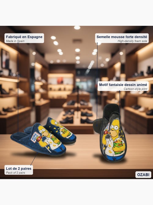 Confezione 2 paia pantofole mule uomo ozabi fantasia cartone animato - Kiabi