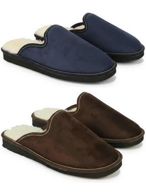 Confezione 2 paia pantofole mule uomo ozabi fatte in spagna - Kiabi Confezione 2 paia pantofole mule uomo ozabi fatte in spagna - Kiabi