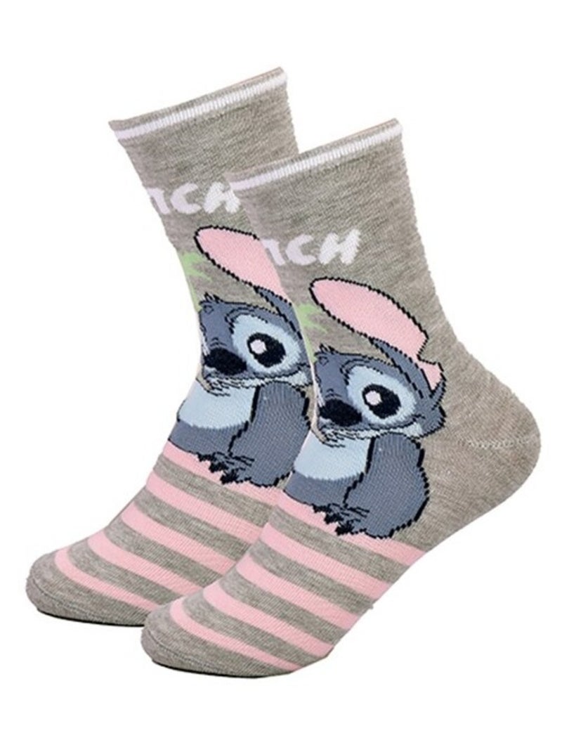 Confezione 3 Calzini Bambina DISNEY LILO E STITCH Bianco Rosa Grigio - Kiabi