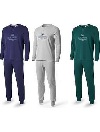 Confezione 3 pigiami uomo con pile ozabi - colori assortiti