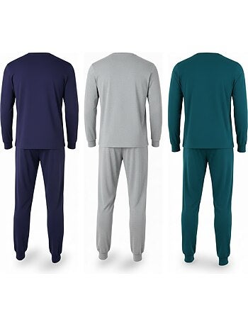 Confezione 3 pigiami uomo con pile ozabi - colori assortiti