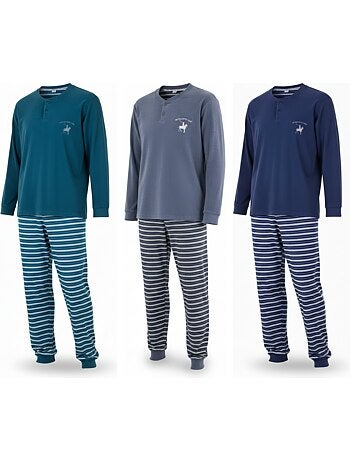 Confezione 3 pigiami uomo con pile ozabi - colori assortiti