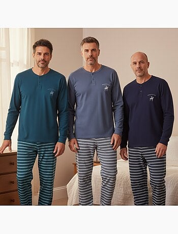 Confezione 3 pigiami uomo con pile ozabi - colori assortiti