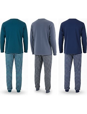 Confezione 3 pigiami uomo con pile ozabi - colori assortiti