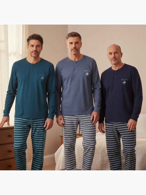 Confezione 3 pigiami uomo con pile ozabi - colori assortiti - Kiabi Confezione 3 pigiami uomo con pile ozabi - colori assortiti - Kiabi