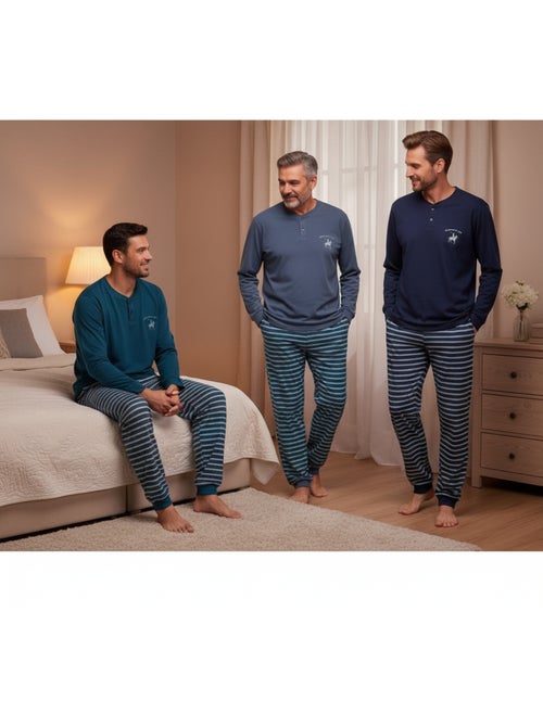 Confezione 3 pigiami uomo con pile ozabi - colori assortiti - Kiabi Confezione 3 pigiami uomo con pile ozabi - colori assortiti - Kiabi