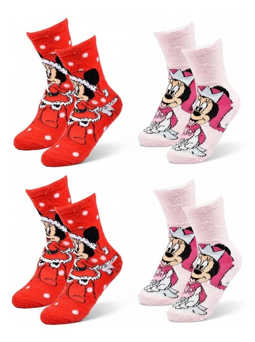 Confezione 4 Calzini Antiscivolo Bambina Disney MINNIE - Kiabi Confezione 4 Calzini Antiscivolo Bambina Disney MINNIE - Kiabi