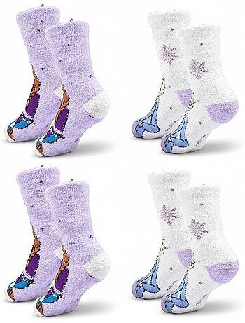 Confezione 4 Calzini Antiscivolo Bambino DISNEY - LA REINE DES NEIGES