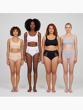 Confezione 4 Slip Donna Contenitivi Pizzo Invisibile OZABI