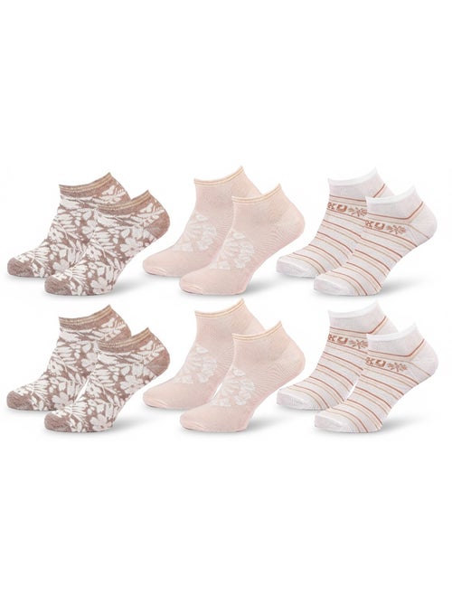 Confezione 6 Paia Calzini Corti Sneaker ROXY - Kiabi Confezione 6 Paia Calzini Corti Sneaker ROXY - Kiabi