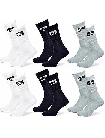 Confezione 6 Paia Calzini Uomo Crew Quiksilver Sport Imbottiti
