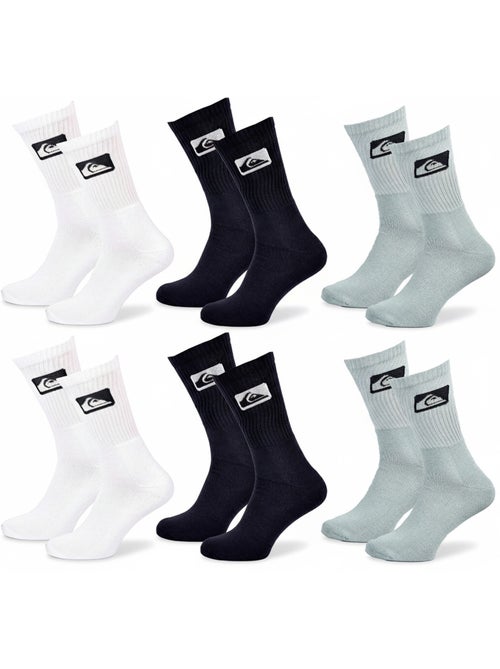 Confezione 6 Paia Calzini Uomo Crew Quiksilver Sport Imbottiti - Kiabi Confezione 6 Paia Calzini Uomo Crew Quiksilver Sport Imbottiti - Kiabi