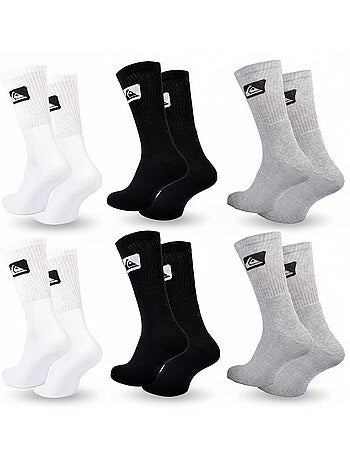 Confezione 6 Paia Calzini Uomo Crew Quiksilver Sport Imbottiti