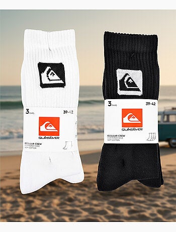 Confezione 6 Paia Calzini Uomo Crew Quiksilver Sport Imbottiti