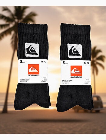 Confezione 6 Paia Calzini Uomo Crew Quiksilver Sport Imbottiti