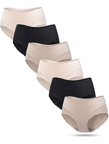 Confezione 6 Slip Donna Modellanti Invisibili Pizzo Laser OZABI