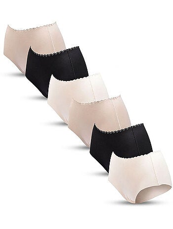 Confezione 6 Slip Donna Modellanti Invisibili Pizzo Laser OZABI